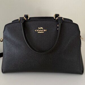 Coach Lillie Carryall Satchel Bag - BLACK with Gold Hardware
